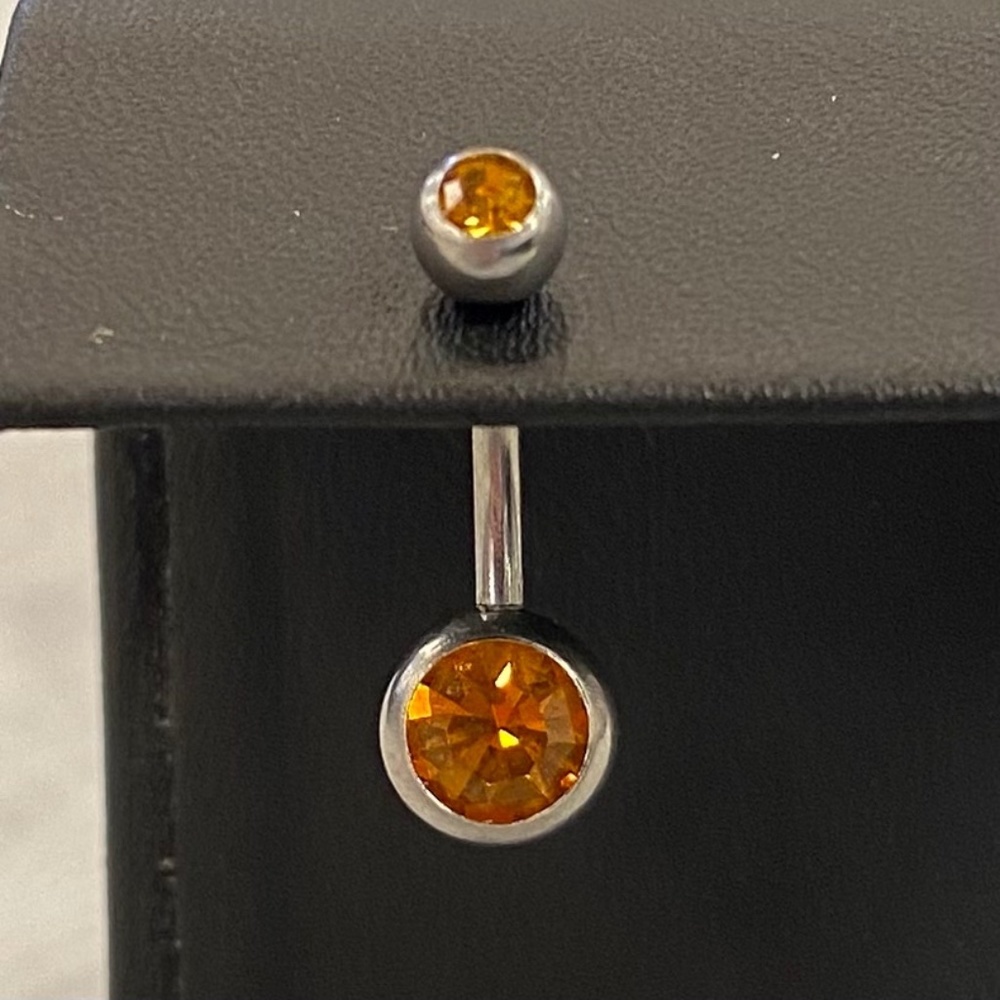 Yellow Orange Jewel Belly Button Ring